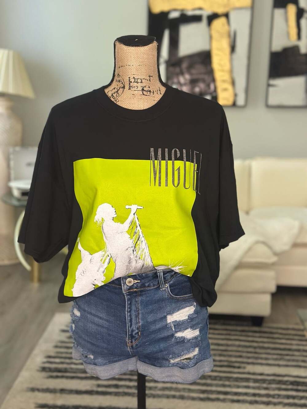 Miguel The Ascension Tour T-Shirt Size XL Black Graphic Concert Merch